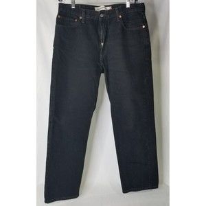 Levi 505 Mens Size 36 x 30 Regular Fit Black Denim Jeans Red Tab